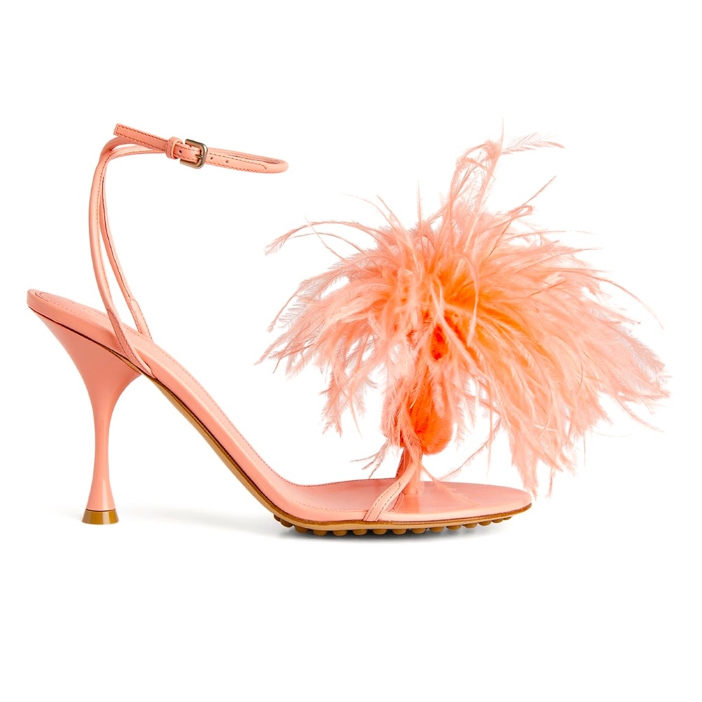 Bottega Veneta Feather Dot Sandals in flamingo